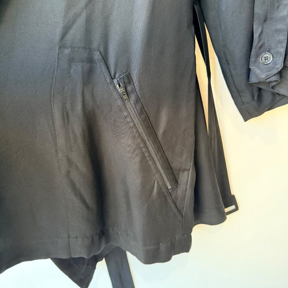 Alexander Wang Black Lightweight Belted soft oversized Trench Coat – Size M Q6 - Picture 8 of 13